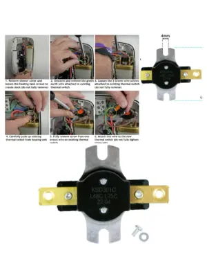 MIRA Elite Shower Switch with Thermal Cut Out Fuse TOC 1736.436