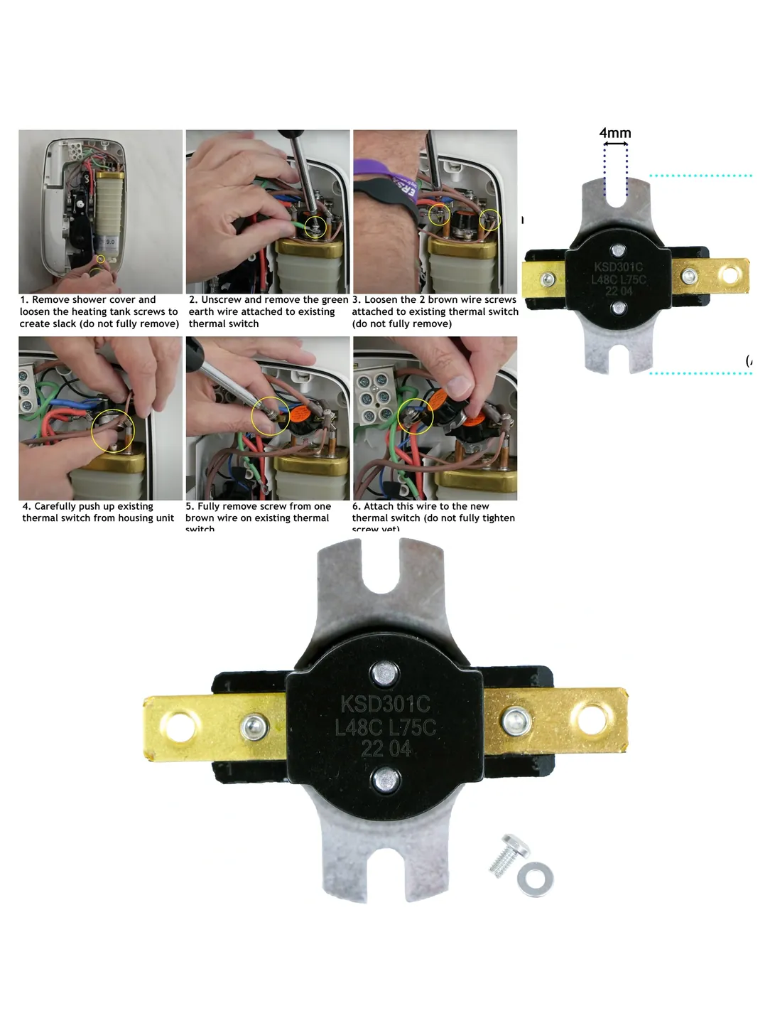 MIRA Elite Shower Switch with Thermal Cut Out Fuse TOC 1736.436
