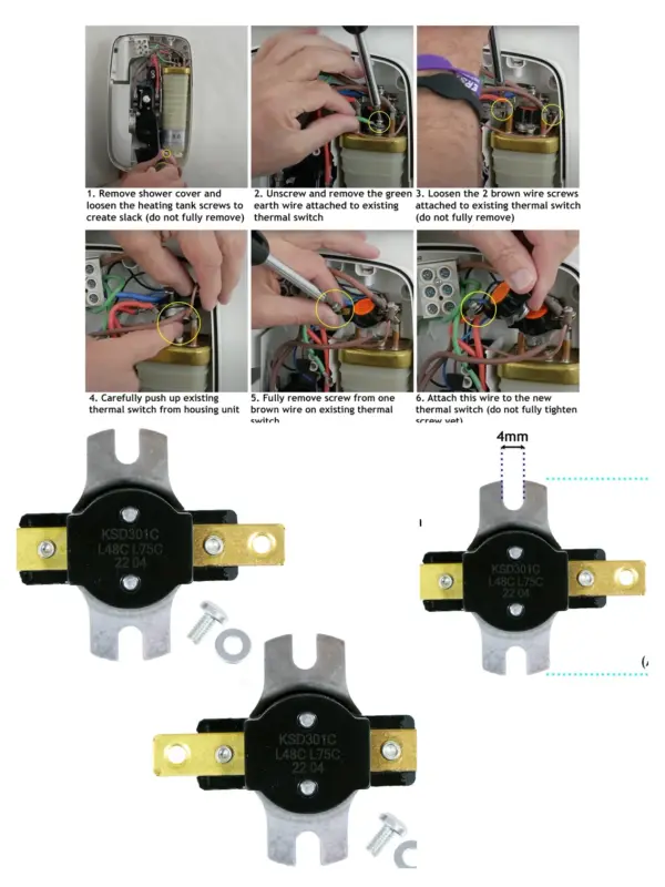MIRA Elite Shower Switches with Thermal Cut‑Out Fuse – Pack of 2