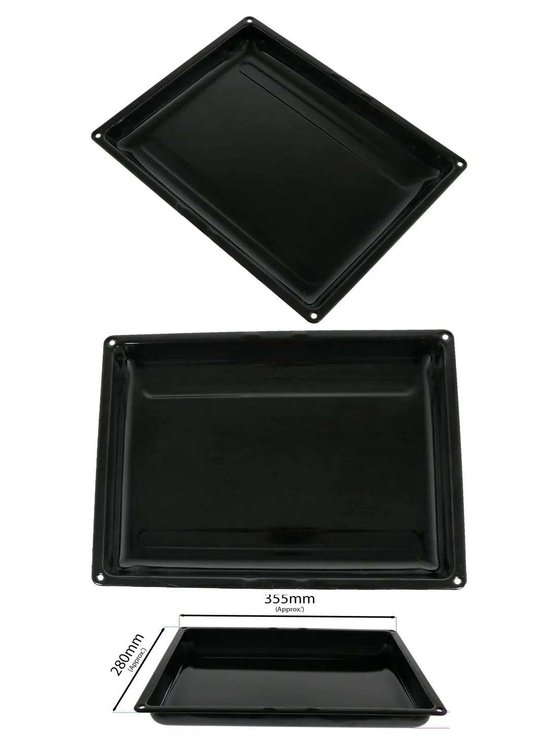 Montpellier Small Enamel Oven Grill Pan with Drip Tray – 355×280 mm