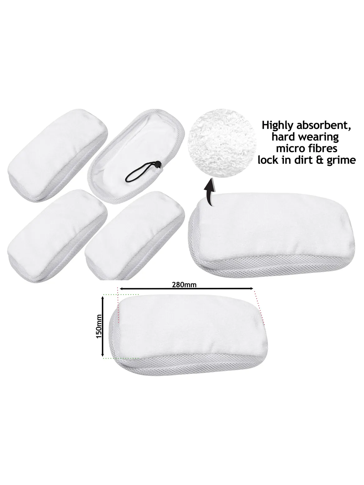 Morphy Richards 9-in-1 Steam Mop Hard Floor Cleaning Pads Pack of 4