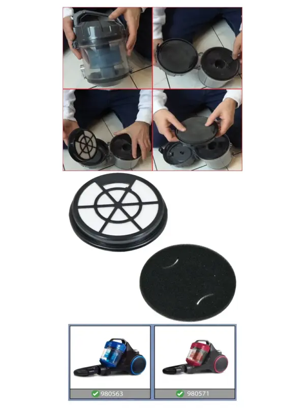 Morphy Richards Foam Filter Kit for Vacuum Models 980563 & 980571 Replacement