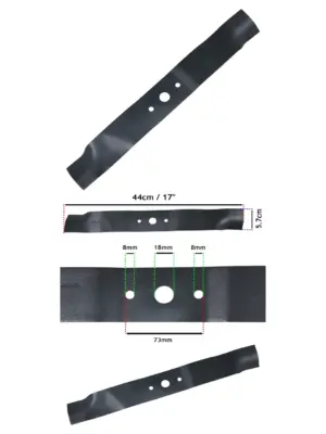Mountfield 44cm Lawn Mower Blade - Fits SP454/SP184/SP474/HP454/HP184