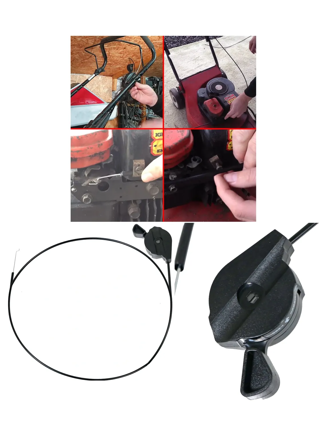 Mountfield 72" Lawn Mower Throttle Cable with Lever Control