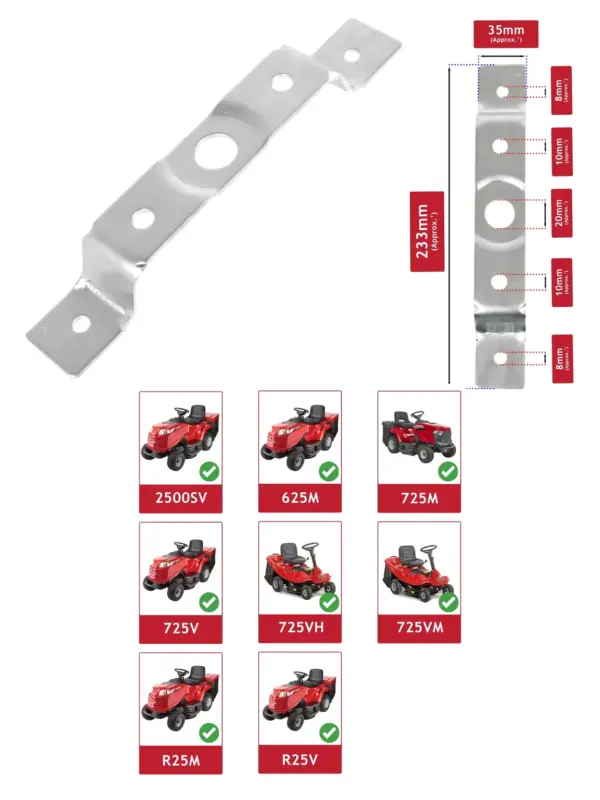 Mountfield Blade Support Bracket for 625M, 725M/VM & R25 Mowers