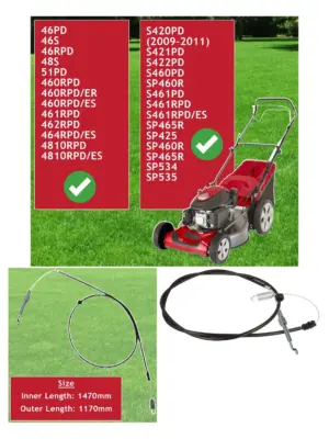 Mountfield Lawn Mower Clutch Cable - Spring End