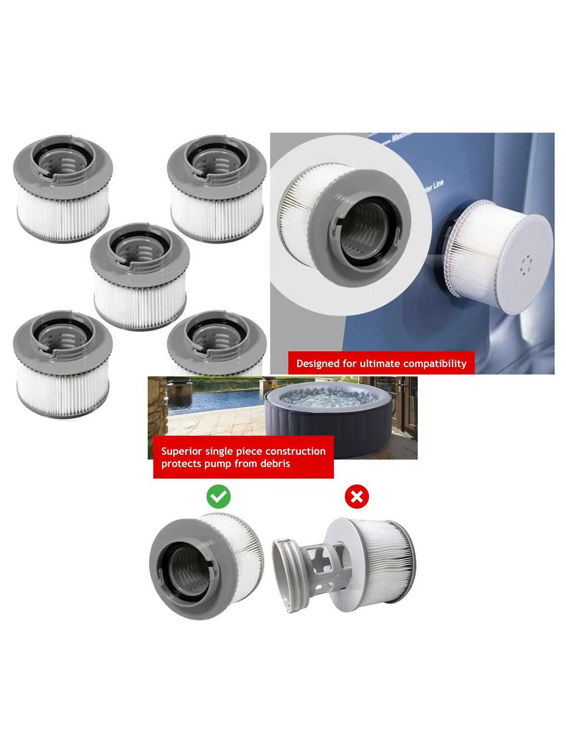 MSpa Hot Tub Filter Cartridge-5 for Exotic, Tuscany, Alpine & More