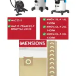 MVAC003 MacAllister dust bag replacement 16L/20L/30L pack of 10