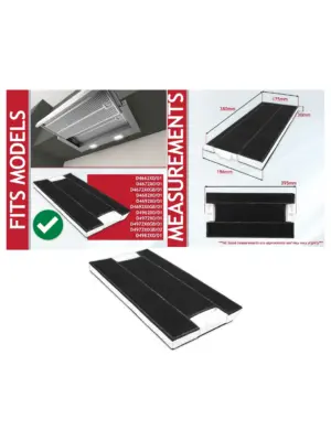 Neff Cooker Hood Carbon Filter 395mm x 196mm for D4672X0/D4692X0/D4972X0