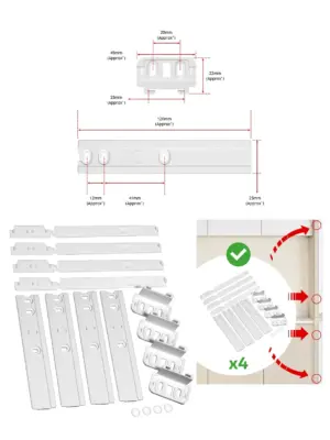 Neff Fridge Door Slide Bracket Kit – 4 Pack Mounting Hardware