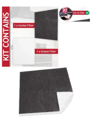 Neff Hood Carbon Foam Grease Filter Kit – Cut‑to‑Size 57×47 cm