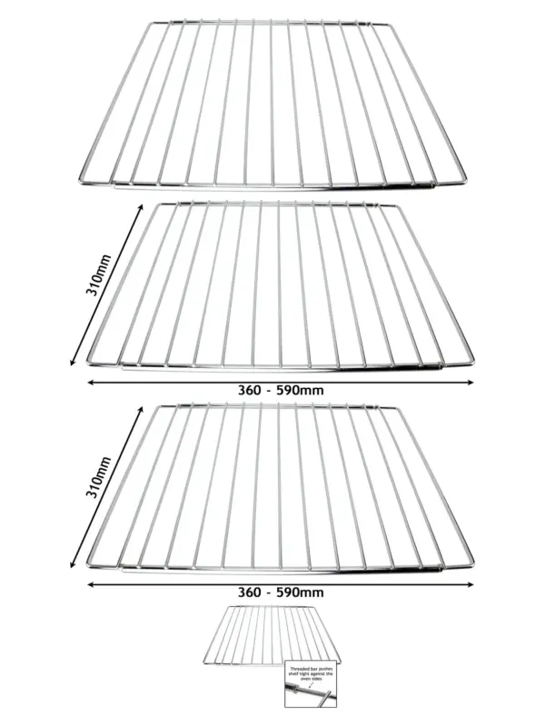 Neff Oven Adjustable Extendable Shelf Set 310 to 590mm Pack of 2