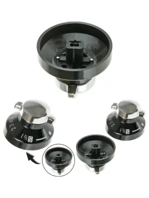 New World Replacement Oven Knob for Gas Hob – Black/Silver, 1 Pack