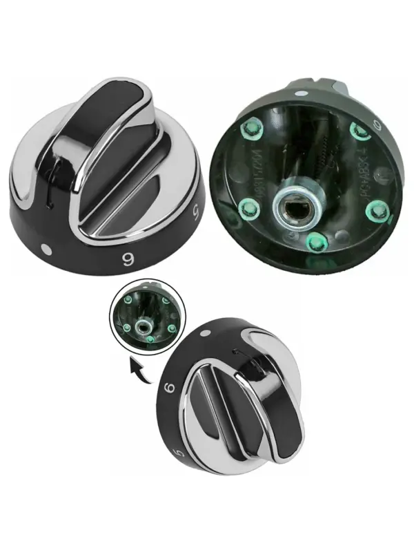 New World Stove Oven Knob & Hob Switch Replacement Silver Black