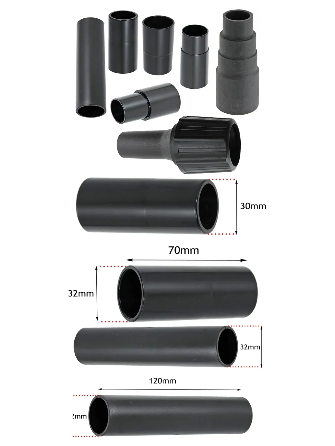 NILFISK Dust Extraction Adapters for Sander & Planer – 7 Sizes 26‑38mm