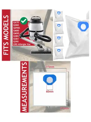 Nilfisk GA70‑G90 Series Microfibre Dust Bags (5 Pack) + Freshener Tabs