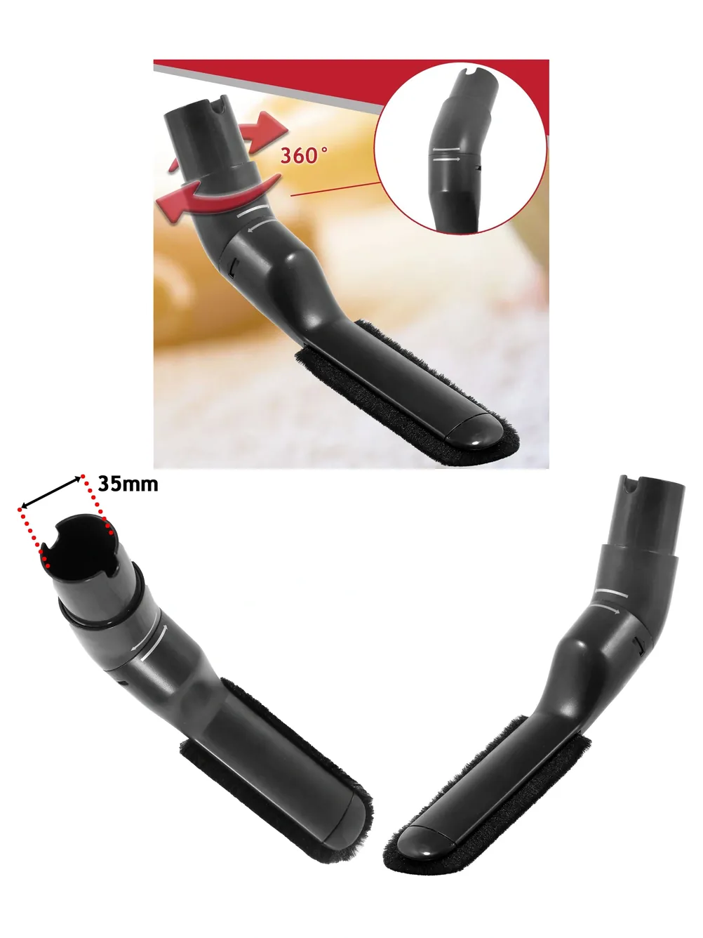 Nilfisk Vacuum Dusting Brush – Flexible 35mm Blinds Attachment