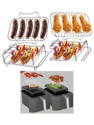 Ninja Foodi Air Fryer Grill Rack Dual Basket Skewer for AF300 - 2 Pack