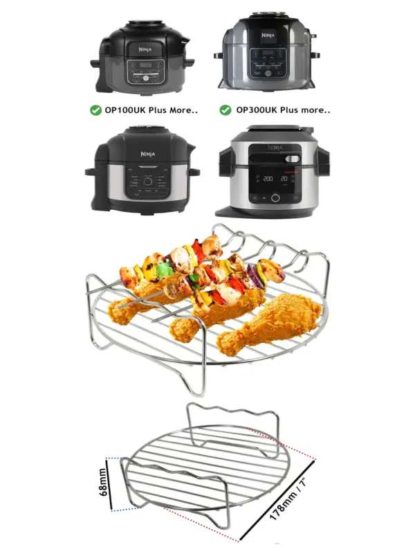 Ninja Foodi Air Fryer Round Rack – Fits OP100, OP300 & OP350 Models