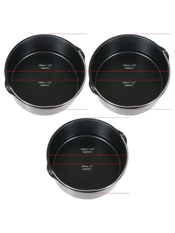 Non-Stick Air Fryer Baking Pan 6-8" for Bread, Cake & Multi-Cooker