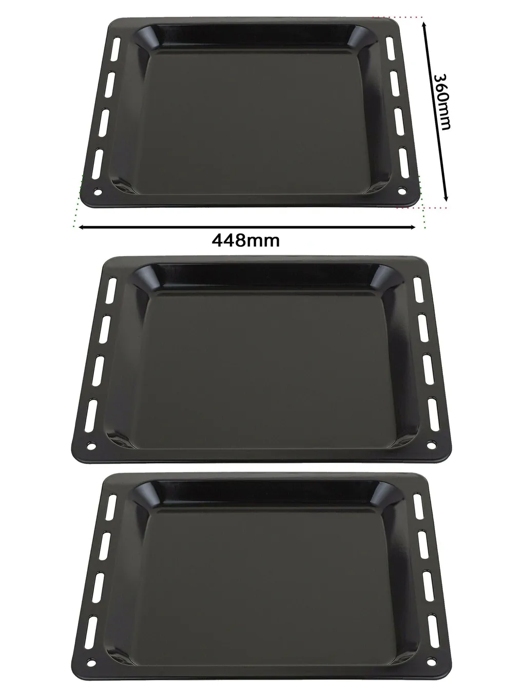 Non‑Stick Enamel Baking Tray 448×360×25mm for Belling Oven