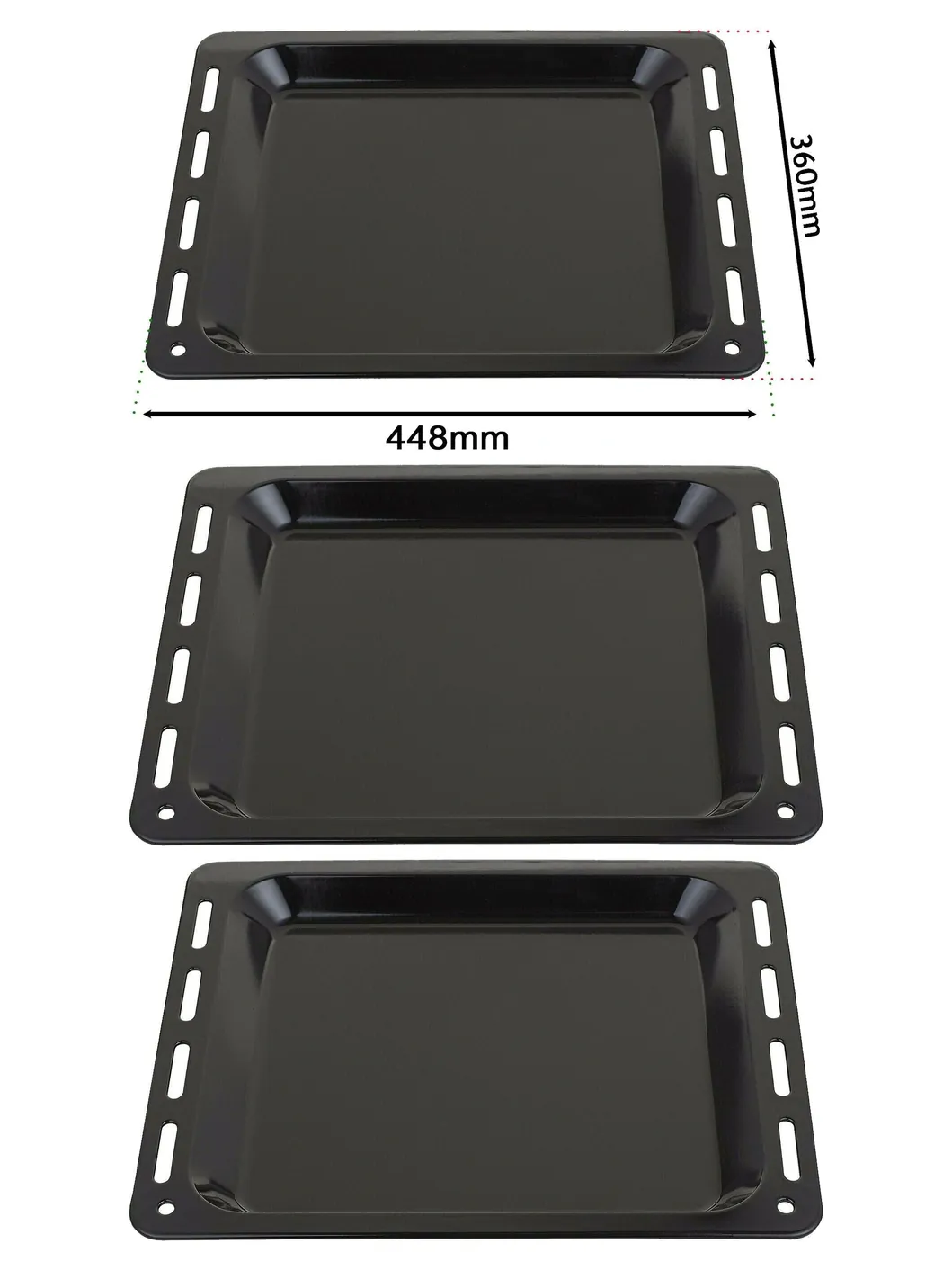 Non‑Stick Enamel Baking Tray for De'Longhi Oven – 448×360×25 mm