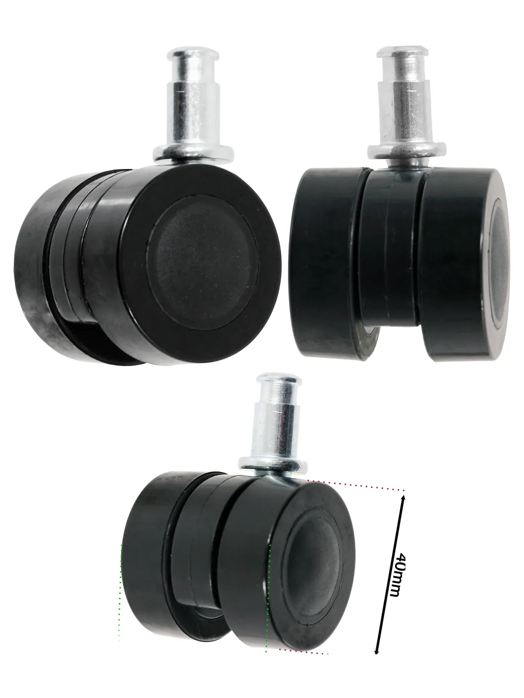 Numatic Henry Front Twin Caster Wheel 40mm for HVR/HHR/HRV/HVX