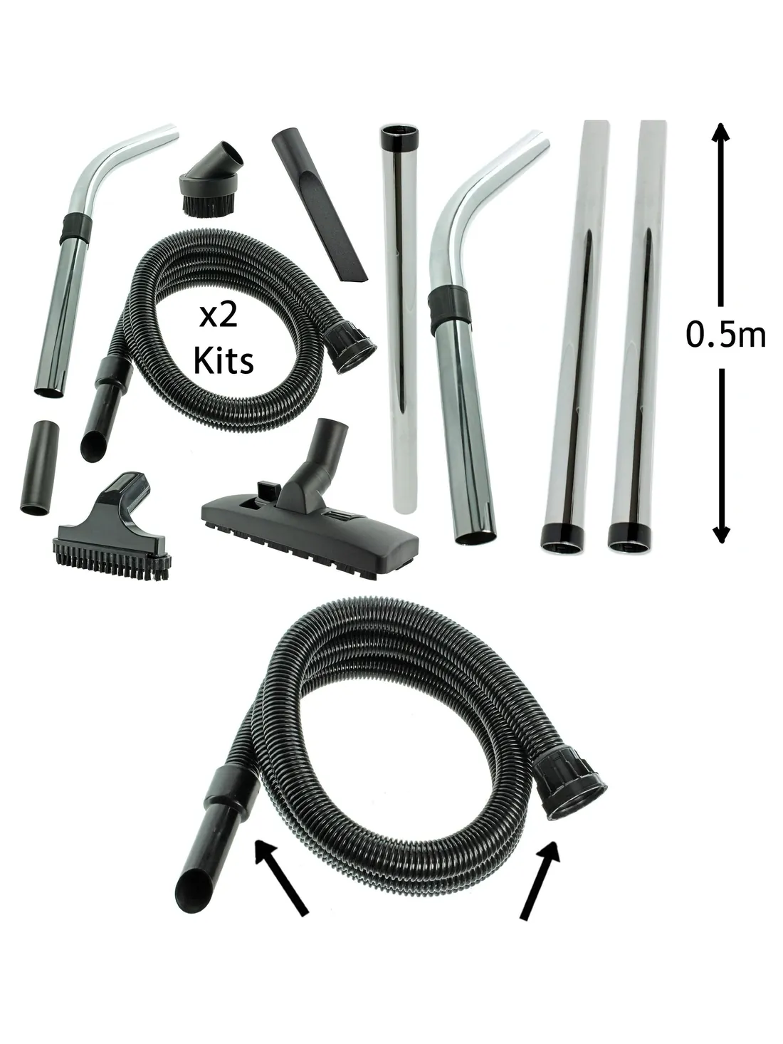 Numatic Henry/Hetty/James Vacuum Hose & Tool Kit – 2.5m, 2 Packs