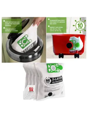 Numatic Henry HVR200/HVX200 Vacuum Bags – 5 Pack + Fresheners