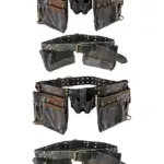 Oil‑Tanned Double‑Leather Tool Belt with 12 Pockets & Nail Pouch