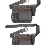 Oil‑Tanned Leather Multi‑Pocket Tool Belt Pouch for Carpenters