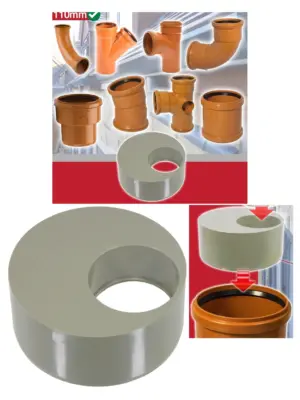 Olive Grey PVC Solvent Weld Pipe Reducer 110mm to 56mm for Soil Waste
