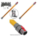 Orange Wand Tube for Dyson V11 & SV14 + Wall-Mount Tool Rack