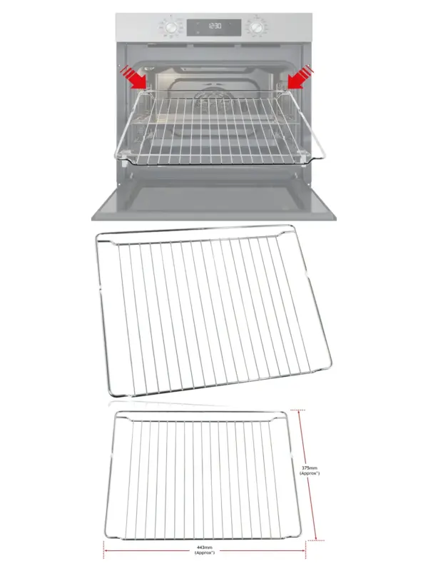 Oven Grid Shelf 443x375 mm – fits AEG, Baumatic, Electrolux, Zanussi