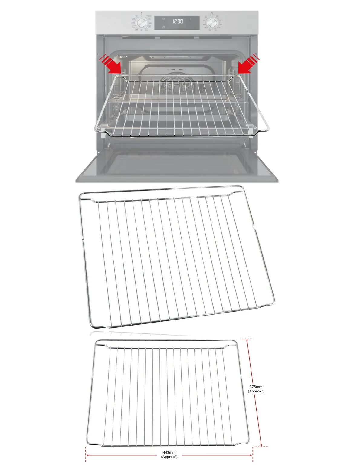 Oven Grid Shelf 443x375 mm – fits AEG, Baumatic, Electrolux, Zanussi
