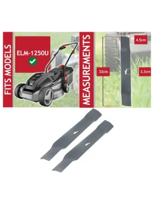 Ozito ELM-1250U 32cm Metal Lawn Mower Blade Pack of 2 Replacement