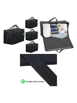 Pack of 4 Extra Large Black Canvas Baby Diaper Changing Bags – 100L