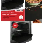 Pack of 4 Heavy Duty Non Stick Teflon Oven Liner Universal Bake Sheet