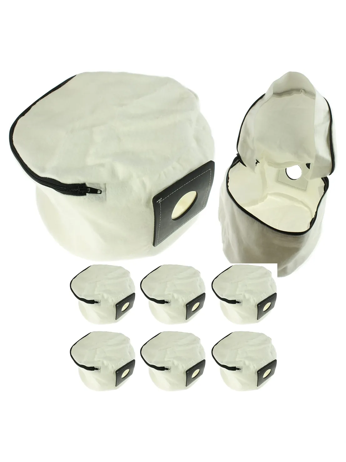 Pack of 6 Reusable Zip Cloth Bags for Numatic Henry and Hetty Vacuums