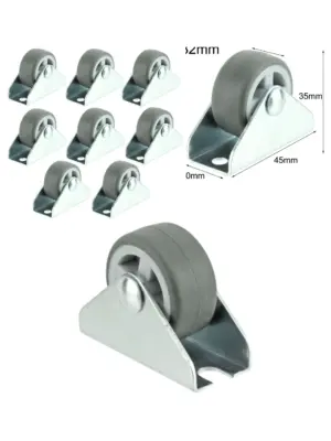 Pack of 8 Mini 1" (32mm) Fixed‑Plate Caster Wheels – Universal