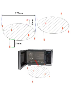 Panasonic Microwave Grill Turntable Wire Rack – 270mm Shelf Stand