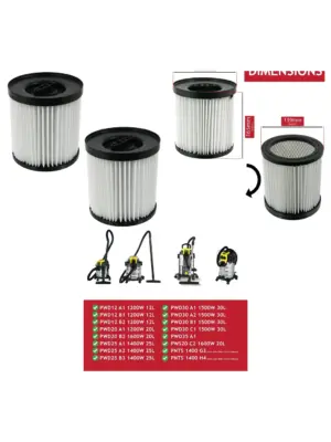 Parkside Lidl Vacuum Filter 2-Pack for PWD12/20/25/30 PNTS1400