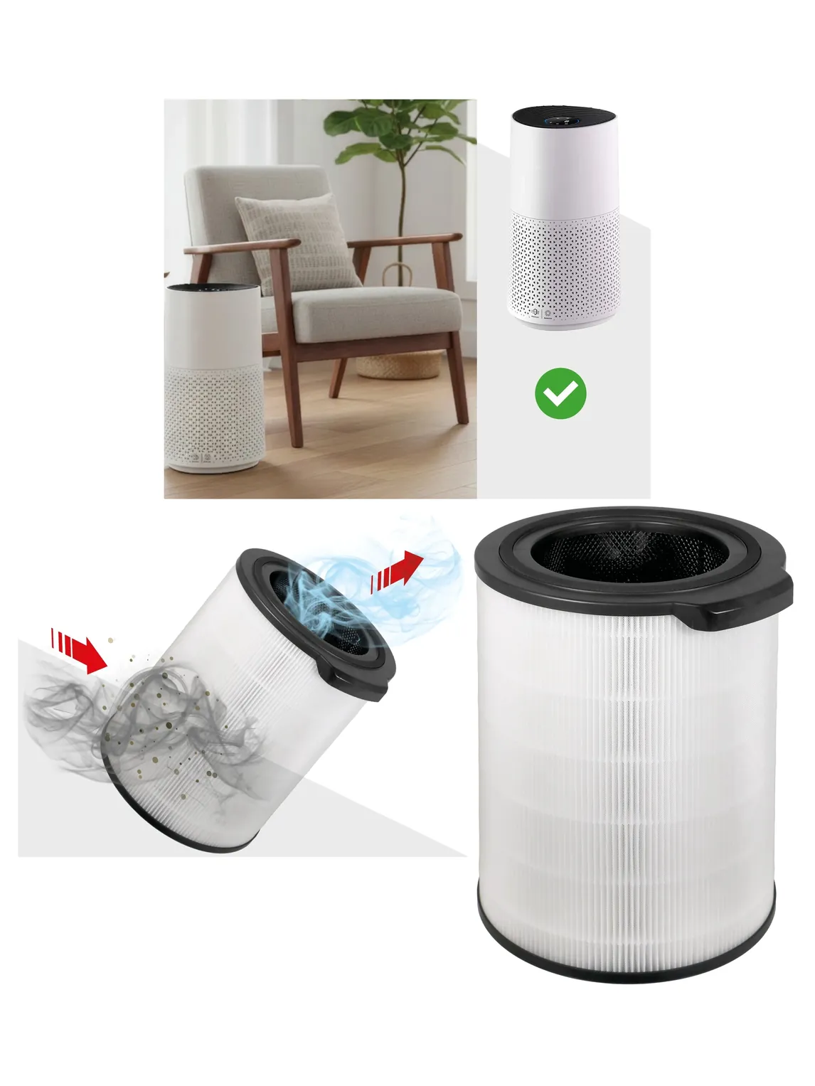 Philips AC3033/10 HEPA & Carbon Filter – Eliminates Pet Dander & Pollen