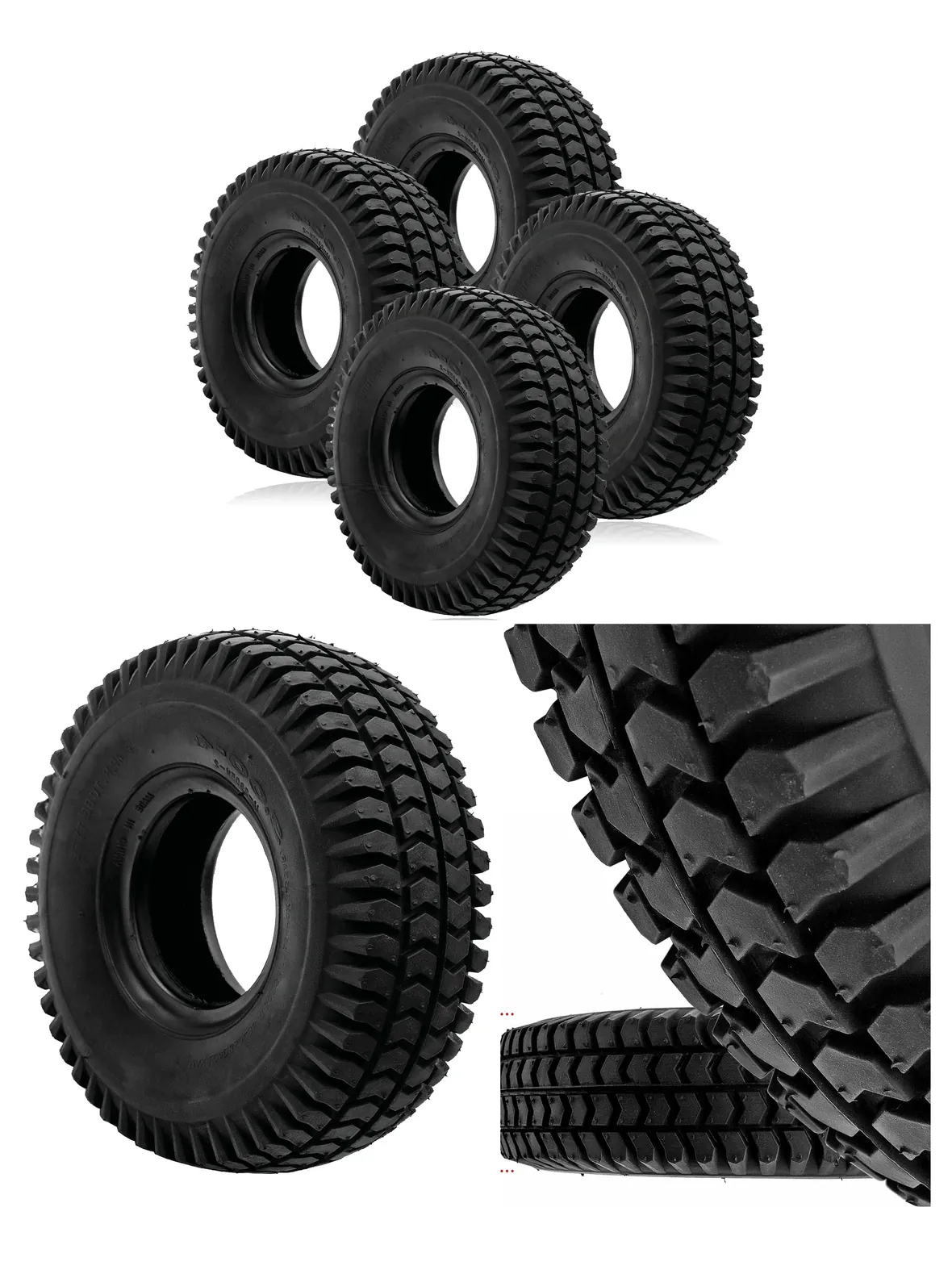 Pneumatic Mobility Scooter Tire 3.00-4 Block Tread 300x4, 260x85