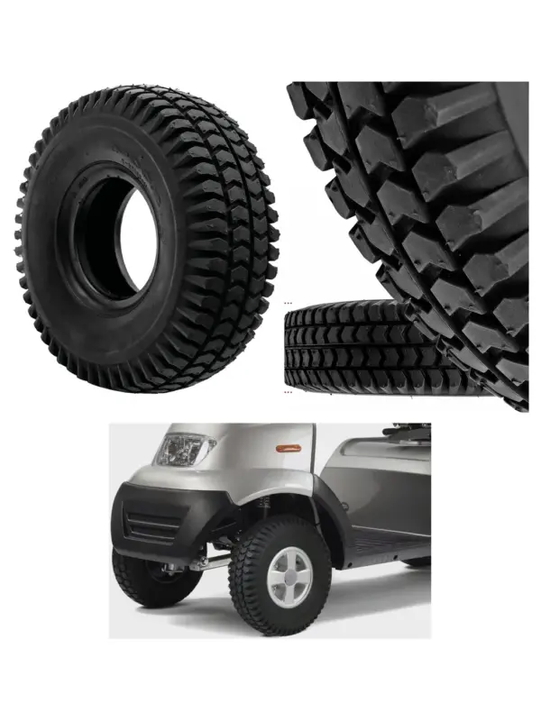 Pneumatic Mobility Scooter Tire 3.00-4 Block Tread, 300x4mm Rim