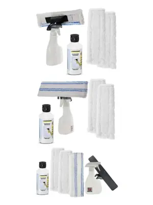 Polti Window & Glass Vacuum Spray Bottle Kit Pads + 500ml Detergent