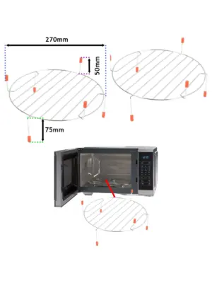 Prestige Microwave Grill Turntable Wire Rack – 270mm Shelf Stand