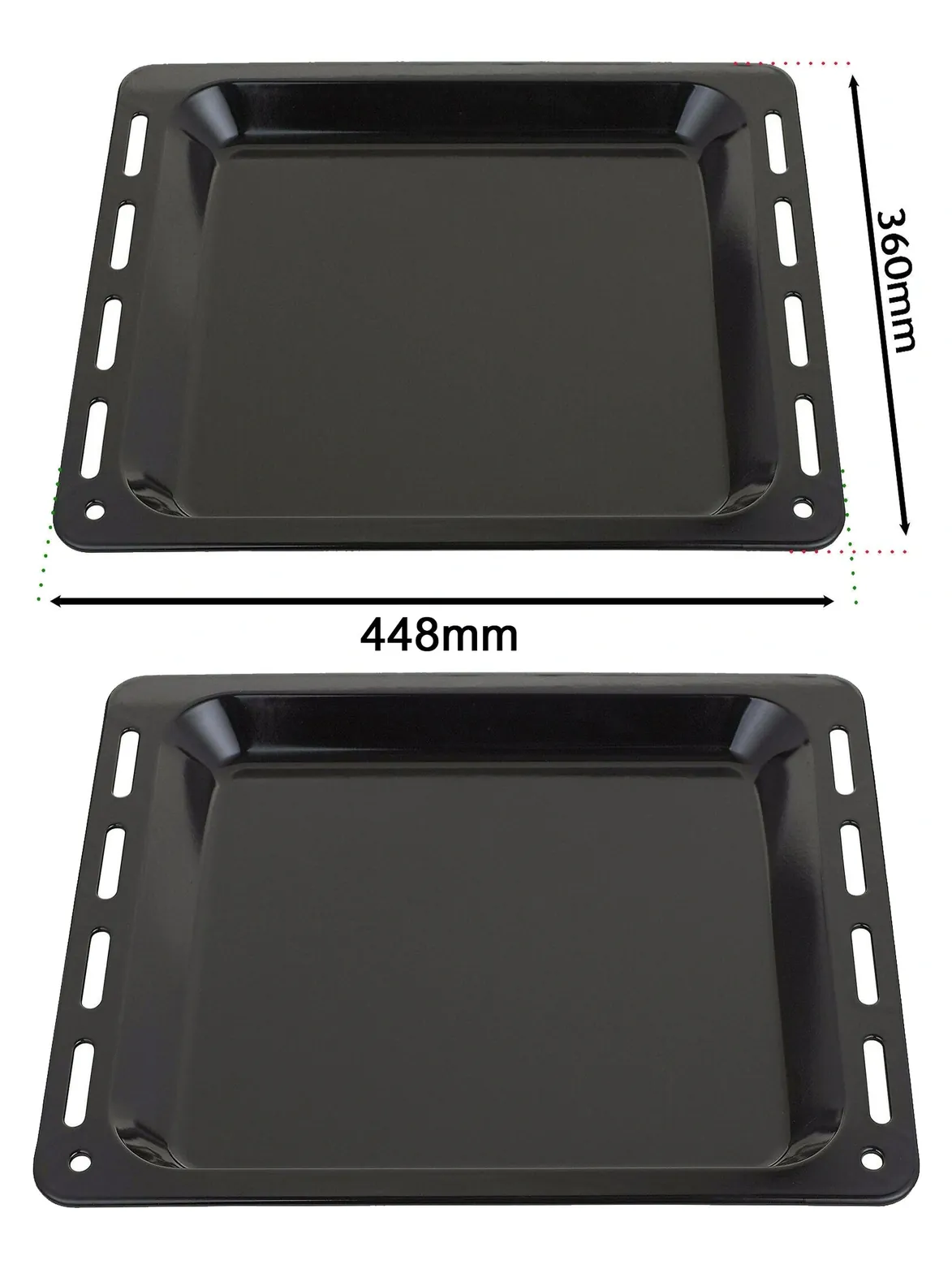 Prima Enamel Baking Tray - 448 mm x 360 mm, 25 mm Deep Oven Pan