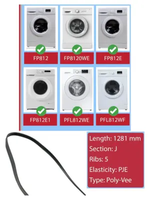 Proline Drive Belt for Frigidaire FP812 Machine
