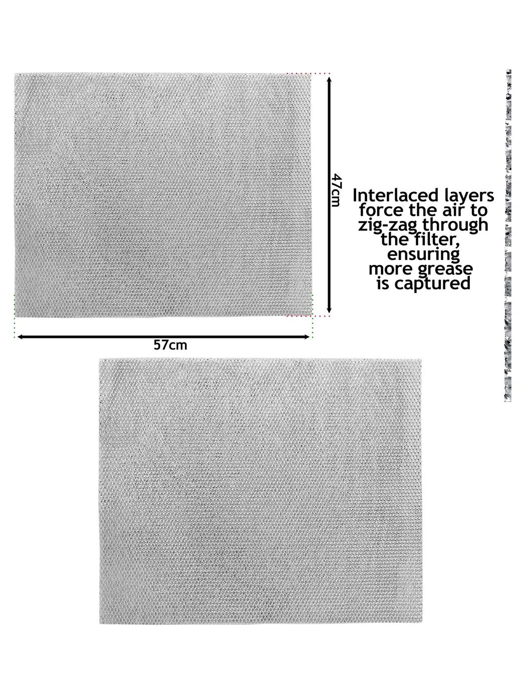 Proline Metal Mesh Cooker Hood Grease Filter – 57×47 cm Replacement